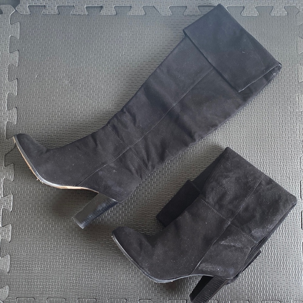 Reiss black suede boots